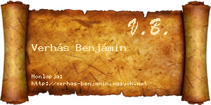 Verhás Benjámin névjegykártya